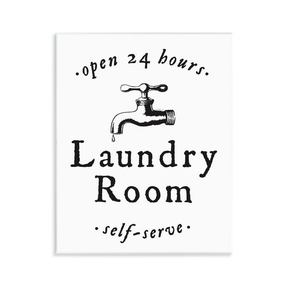 Stupell Industries Self Serve Laundry Typography Painting Unframed Art Print Wall Art, 11 x 14