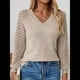 thumbnail image 4 of Camisas de Larga para Mujer, Blusas de Encaje con Cuello en V, Blusas Informales de Negocios, Conjuntos de Moda de Otoño, Ropa Albaricoque XL, 4 of 9