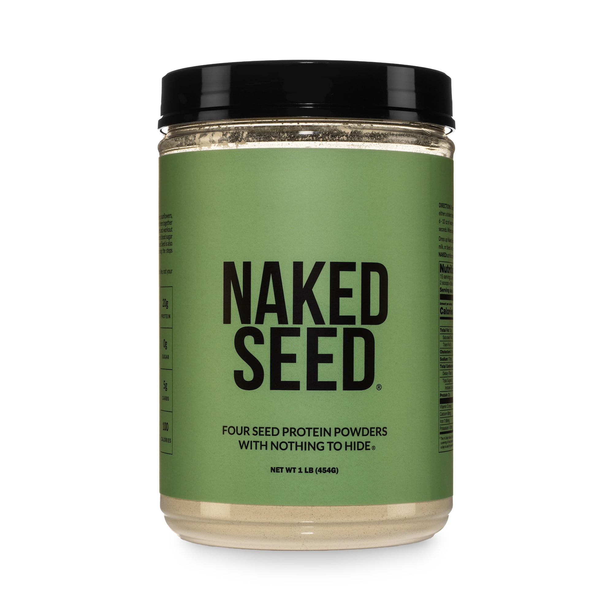 Naked Seed - 4 Seed Protein Powder, Only 4 Ingredients - Chia, Watermelon, Sunflower and Pumpkin Seed - Gluten-Free, Soy Free, Vegan, No Gmos, No Artificial Sweeteners - 15 Servings