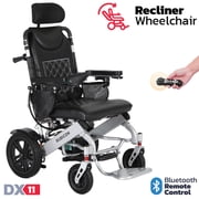 Rubicon DX11 Reclining Electric Wheelchair with Adjustable Headrest, Foldable Electric Power Wheelchair for Adults, Dual 600W Motors, Long Range Battery, All-Terrain Mobility Chair with 360 Joystick