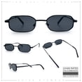 thumbnail image 2 of SA106 Mens Narrow Metal Rim Rectangular Hustler Sunglasses, Black Frame - Black Lens, 2 of 7