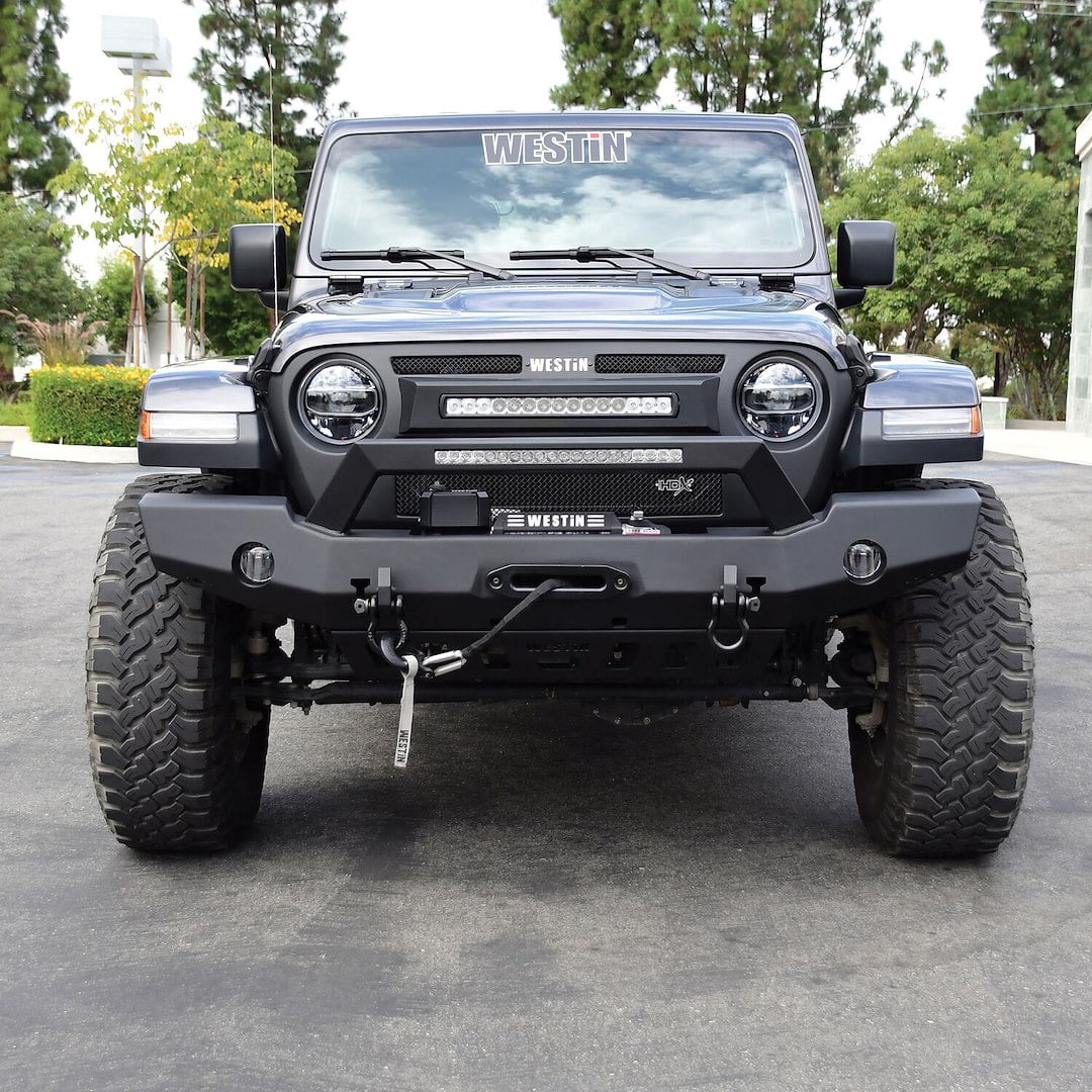 Westin WJ2 Full Width Front Bumper with LED Light Bar Mount