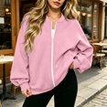thumbnail image 2 of Evdexr Sweatshirts for Women Drop Shoulder Zip Up Long Sleeve Coats Fall Winter Casual Y2k Jackets Solid Lantern Sleeve Oversized Trendy Jacket with pockets 2XL, 2 of 5