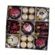 thumbnail image 4 of Juego de 35 adornos navideños con forma de bola, colgantes irrompibles, decorativos para Navidad. Rojo oscuro y beige, 4 of 9