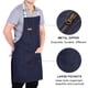 thumbnail image 5 of Hukapapa Delantal de tela vaquera duradero para cocinar en casa, jardinería, hornear, uniforme de camarera de restaurante, 76*62cm, 5 of 8