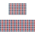 thumbnail image 2 of Independence Day Kitchen Rugs and Mats Set of 2, Patriotic Flag Non-Slip Floor Doormat Comfort Area Runner Rug and Mat, Blue Star on Red Blue Checkered Indoor Entrance Carpet Home Decor, 2 of 6