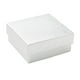thumbnail image 1 of Cardboard Jewelry Boxes for Ring Earring Necklace with Sponge Inside Square Silver 7.4x7.4x3.2cm, 1 of 3