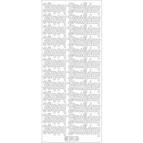 Happy Birthday Large PeelOff StickersSilver