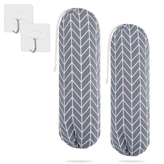 Plastic Bag Holder, 2-Pack Wall Mount Organizer and Dispenser for Grocery, Trash, and Shopping Bags, Space-Saving Storage Solution for Kitchen, Office, and Home Use, 22x9 in