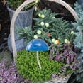 thumbnail image 1 of Decoración de jardín con forma de hongo, decoración de patio, pintado, elegante regalo navideño, hongo de hierro azul, 1 of 8