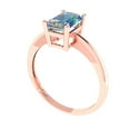 thumbnail image 2 of 1 ct Radiant Cut Blue Moissanite Solitaire Engagement Ring for Women in 18K Rose Gold, 2 of 5