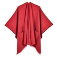 thumbnail image 3 of Hauaitttt Women Warm Shawl Wrap Cape Winter Cardigan Sweaters Open Front Poncho Dress Shawl Women Head Scarf Shawl Shawl Wraps for Women Warm plus Size Southwestern Jacket Vest Women Stole Blanket, 3 of 3