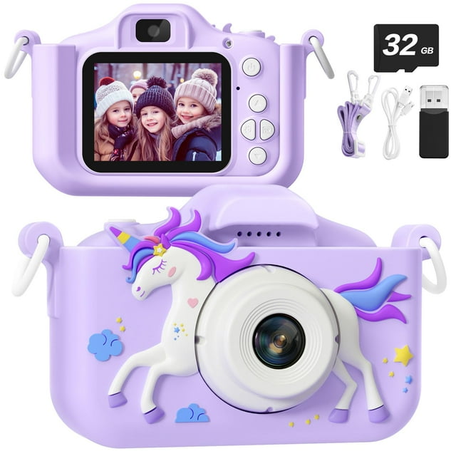 Cámara para Niños TIME4DEALS HD Digital 48MP Doble Lente Morada