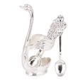 thumbnail image 2 of Gold Creative Dinnerware Set Decorative Swan Base Holder With 6 Spoons Forks For Coffee Fruit Dessert Stirring Mixing Teaspoon, 2 of 11