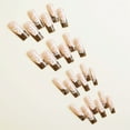 thumbnail image 5 of Fofosbeauty 24pcs Press on False Nails, Coffin Fake Acrylic Nails, French Butterfly Brown White, 5 of 9