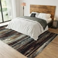 thumbnail image 3 of Vintage Distressed Wood Plank Texture Area Rug, Floor Rug Machine Washable Lightweight Portable Breathable Soft Comfortable for Bedroom Living Room Study Entrance 4x5ft, 3 of 7