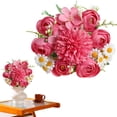 thumbnail image 2 of Flowers Artificial Silk Hydrangea Bouquets Faux Floral Arrangements Picks Fake Spring Flowers for Cemetery Grave Vase Wedding Home Decor Indoor Outdoor, 1Pc, Available in Multicolor(Red,12x6"), 2 of 9