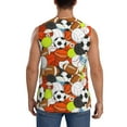 thumbnail image 4 of Lsque Colorful Balls Print Men's Cotton Blend Sleeveless Muscle Shirts (S-3XL)- Moisture Wicking, Odor Protection, UPF 30+,Small, 4 of 8