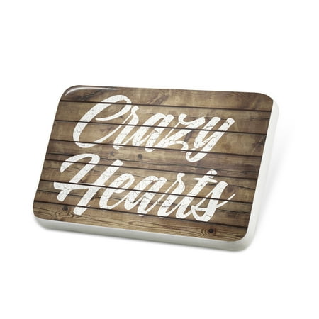Porcelein Pin Painted Wood Crazy Hearts Lapel Badge – NEONBLOND