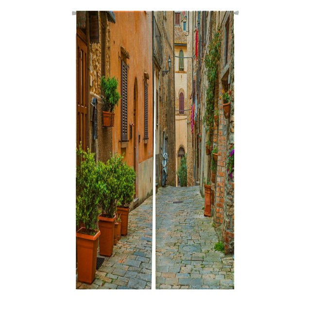 Cortina japonesa ABPHQTO Hermoso callejón Toscana Italia tamaño 85x150 cm