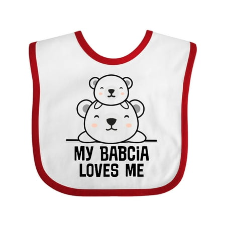 

Inktastic My Babcia Loves Me Bear Baby Boy Gift Baby Boy or Baby Girl Bib