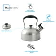 thumbnail image 4 of Mainstays 1.8-Liter Whistle Tea Kettle Stainless Steel Silver, 4 of 12