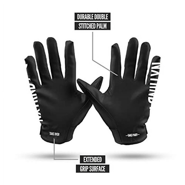 Nxtrnd G1 Pro Football Gloves, Mens & Youth Boys Sticky Receiver Gloves (Black, Youth Medium)
