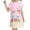 Pink rabbit, variant on Girls Nightgowns 3-12 Years Milk Silk Short Sleeves Nightdress Kids Nightie Dress Sleepwear Pajamas for Little Girls