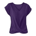 thumbnail image 6 of Uqiangy Tops To Wear With Skorts for Women Women Blouses Tie Front Crop Tops for Women Tie Front Comfy Tee Twist Front Tops for Women Blue M, 6 of 6