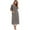 Gray, variant on Women's Pajamas Round Neck Nightgown Short-sleeved Zipper Pajamas Large Size Casual Nightdress