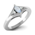 thumbnail image 2 of Mooneye 925 Sterling Silver 0.29 Cts Marquise Shape Moonstone Three Stone Women Wedding Ring, 2 of 3