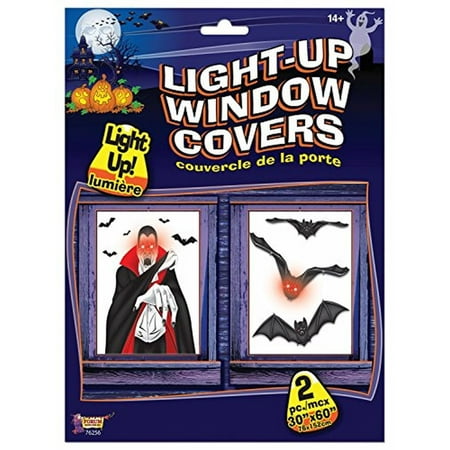 Light Up Window Cover Bats Indoor House Decor Halloween Party Prop Decorations