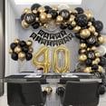 thumbnail image 2 of Decoraciones para fiestas de cumpleaños LANNMXG número 40 en oro negro, 2 of 5