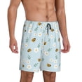 thumbnail image 2 of Sikiie Bee Flower Mens Pajama Shorts, Lightweight Lounge Pant with Pockets Soft Sleep Pj Shorts for MenX-Large, 2 of 6