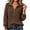 Brown, variant on Women's Cable Knit Half Zip Sweater Stand Collar Long Sleeve Pullover Loose Fit Soft Warm Cozy Casual Dressy Daily Fall Winter Knit Tops Gray