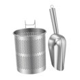 thumbnail image 1 of Cuchara para hielo acero inoxidable, cuchara metal, soporte ligero y portátil para cubos hielo, para alimentos para bar, cocina, fiesta y, 1 of 7