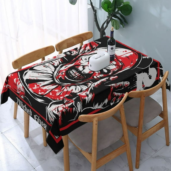 Horror Character Tablecloth Halloween Rectangle Versatile Stylish Table Cover for Party Picnic Dinner Decor 54x54in