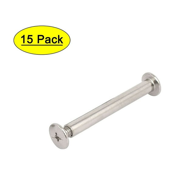 Uxcell 5mmx40mm Metal Nickel Plated Binding Chicago Screw Post for Photo Albums Scrapbook (15-pack)