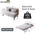 thumbnail image 4 of Bellemave 55'' Convertible Chair Bed,Tri-Fold Sofa Bed with Adjustable Backrest & Pillow,Leisure Chaise Lounge Couch with Sturdy Steel Frame for Home & Office,Comfortable Sleeper Chair(Light Gray), 4 of 8