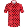 thumbnail image 1 of Lars Amadeus Camisa de lunares de verano para hombre, camisas hawaianas con patrón de manga corta y botones rojo L, 1 of 6