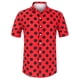 thumbnail image 1 of Lars Amadeus Camisa de lunares de verano para hombre, camisas hawaianas con patrón de manga corta y botones rojo L, 1 of 6