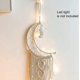 thumbnail image 2 of Colgante de pared tejido de macramé bohemio, atrapasueños de estrella de luna creciente de ganchillo con borla larga, cordón de algodón blanco hecho a mano,11 Feliz Sencillez, 2 of 4