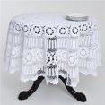 thumbnail image 1 of SARO 869.W45R 45 in. Round Handmade Crochet Cotton Lace Table Linens - White, 1 of 1
