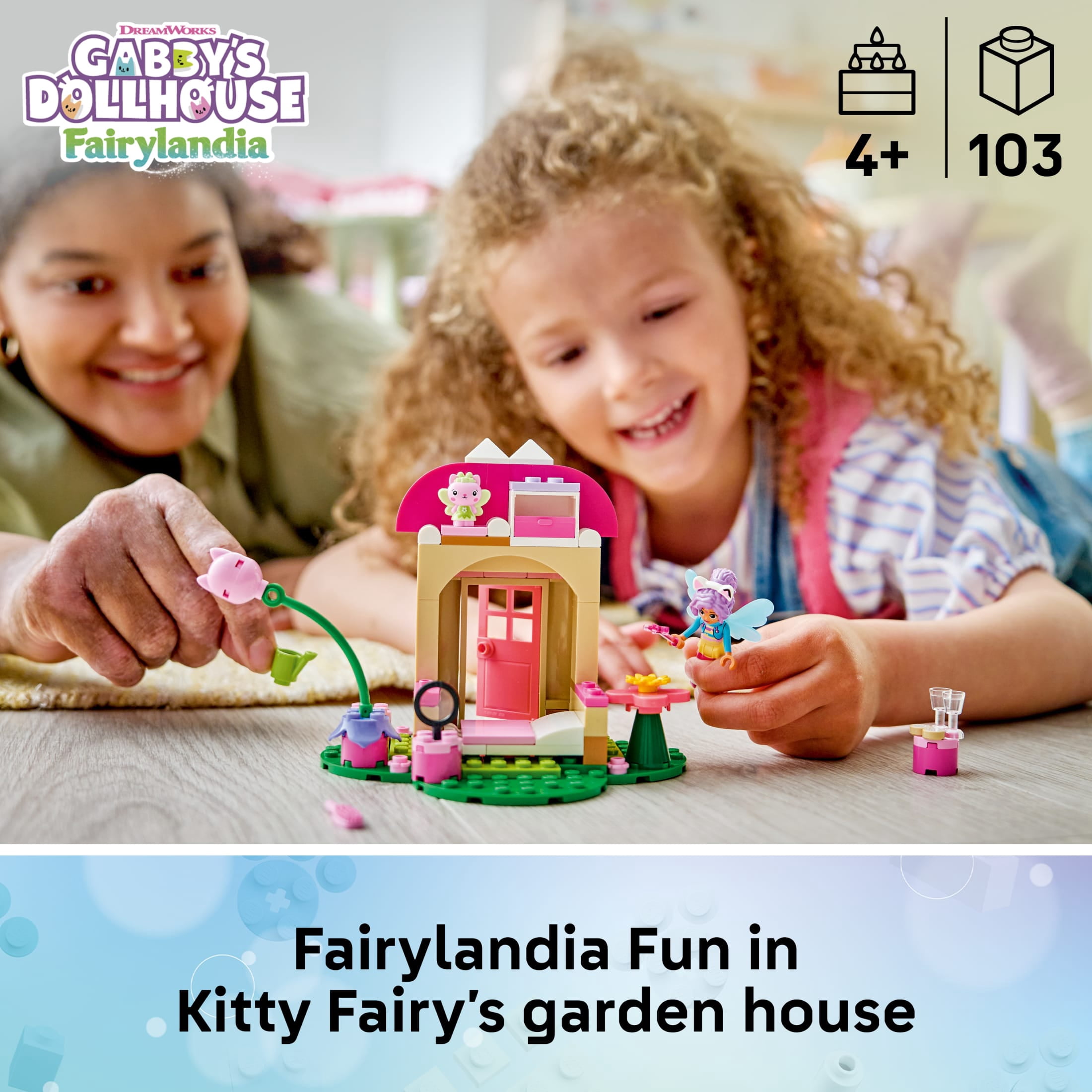 LEGO Gabby's Dollhouse Kitty Fairy's Garden House - Building Toy for Girls & Boys, Ages 4+ - Mushroom House Playset with Gabby & Kitty Fairy Figures - Gift for Birthdays - 11212