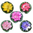thumbnail image 1 of 5 uds lirio de agua flotante Artificial Eva flor de loto estanque decoración 10cm (rojo/amarillo/azul/rosa/rosa claro), 1 of 4