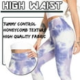 thumbnail image 4 of FITTOO Women Tie Dye Yoga Pants High Waist Ruched Butt Lift Texture Tiktok Leggings, 4 of 6