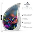thumbnail image 2 of Colorful Butterfly Large Urns For Human Ashes Adult Mom - Small Funeral Urn For Ashes Adult Men - Unique Urn For Burial - Cremation Urns For Decorative - 10Inch And 3Inch, 2 of 2