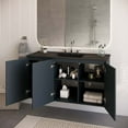 thumbnail image 4 of Sink Vanity Cabinet, Wall Mount, Grey Gray Black, Ceramic, Melamine, Modern Contemporary, Hotel Bedroom Bathroom Master Suite Guest, 4 of 9