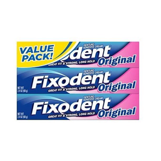 Fixodent Complete Original Denture Adhesive Cream 2.4 Oz (Pack of 3