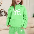 thumbnail image 2 of FhsagQ Outfits for Girls Children's Hoodie Set with Bow Print Girls Spring Outfits Size 6T Green 2-3Years, 2 of 4